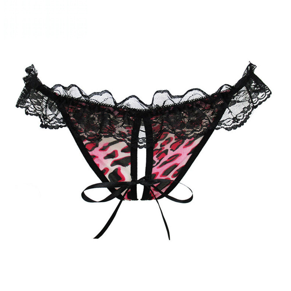 Leopard Thong Sexy Lace G-String Panties