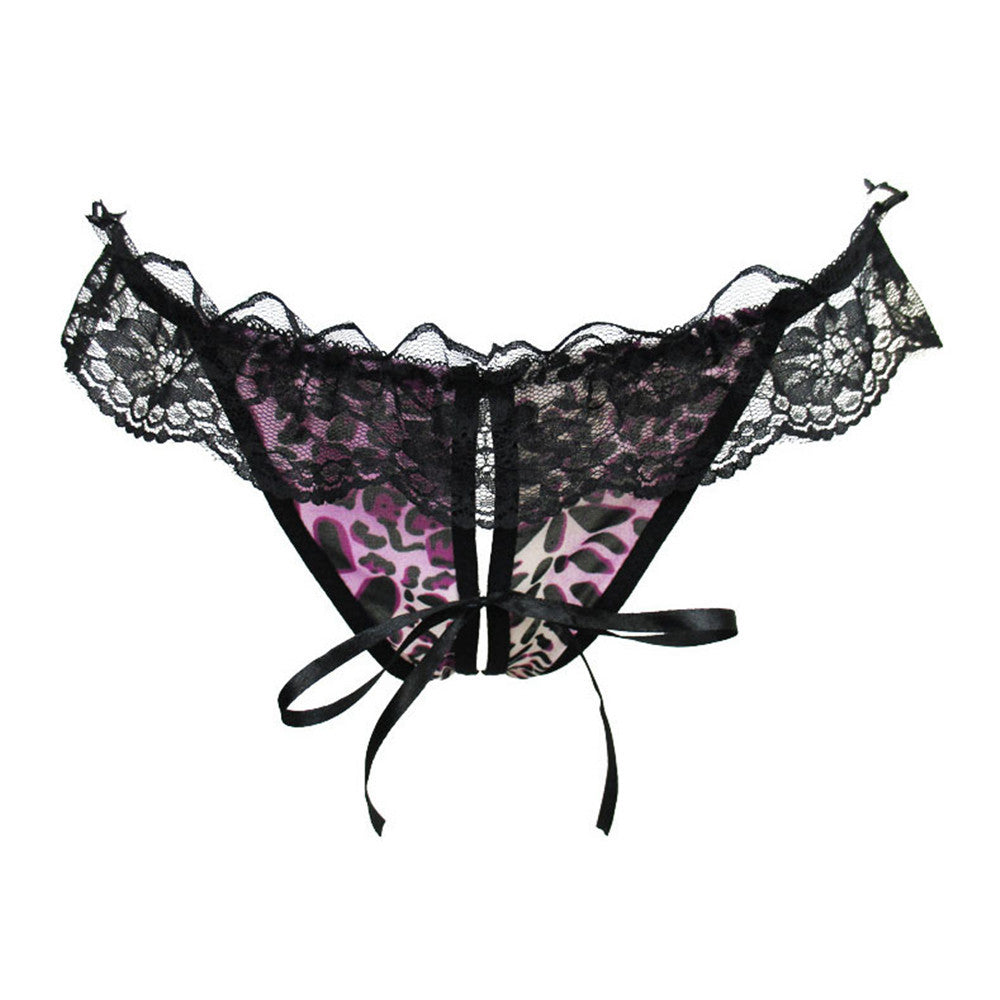 Leopard Thong Sexy Lace G-String Panties