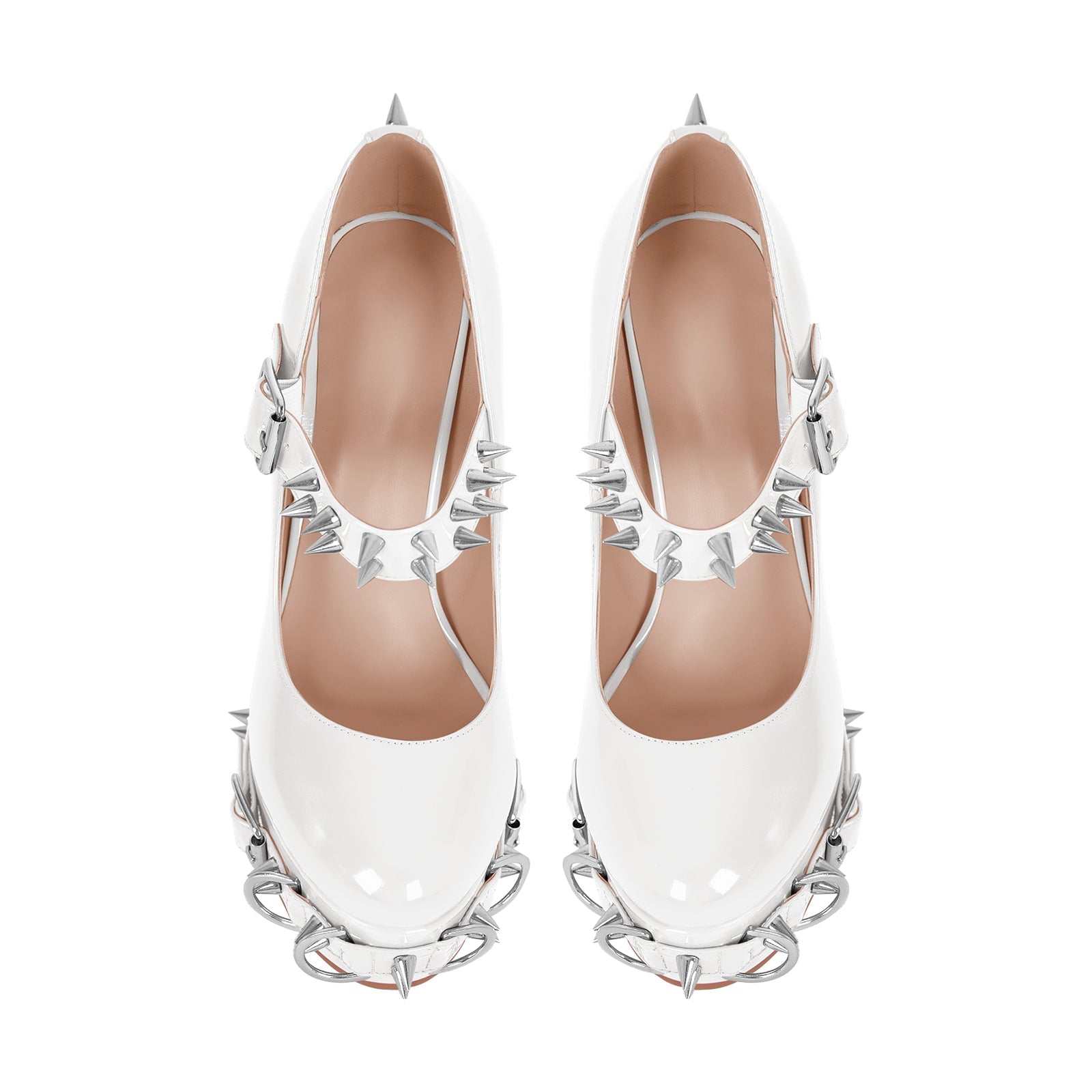 Mary Jane Rivet Platform Chunky Heel Pumps