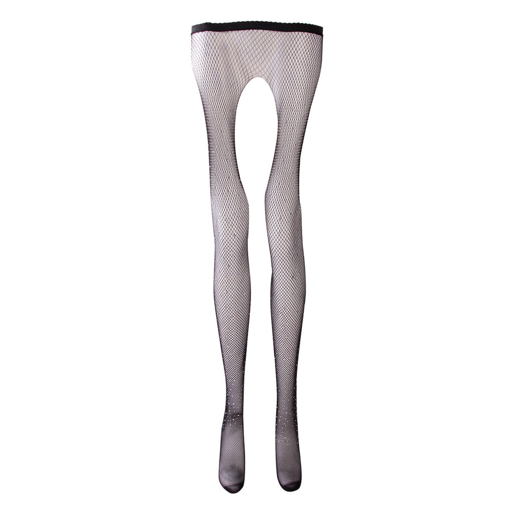 Sexy Fishnet Stockings Rhinestone Mesh Tight Slim Pantyhose