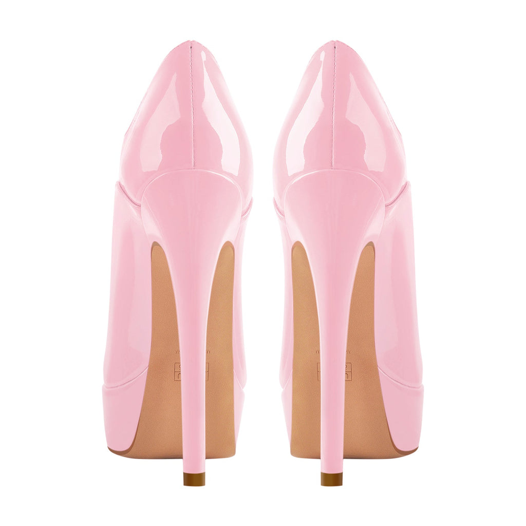 Pink Platform Lace-up Stiletto Ankle Boots