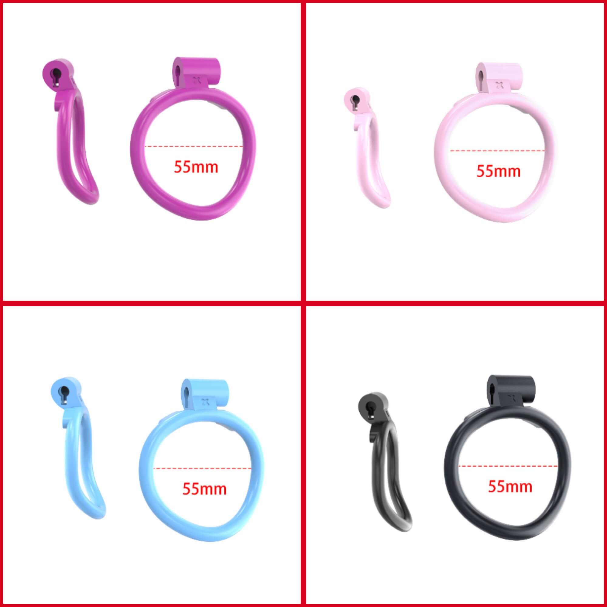 3D Cobra Male Chastity Cage with 4 Arc Rings