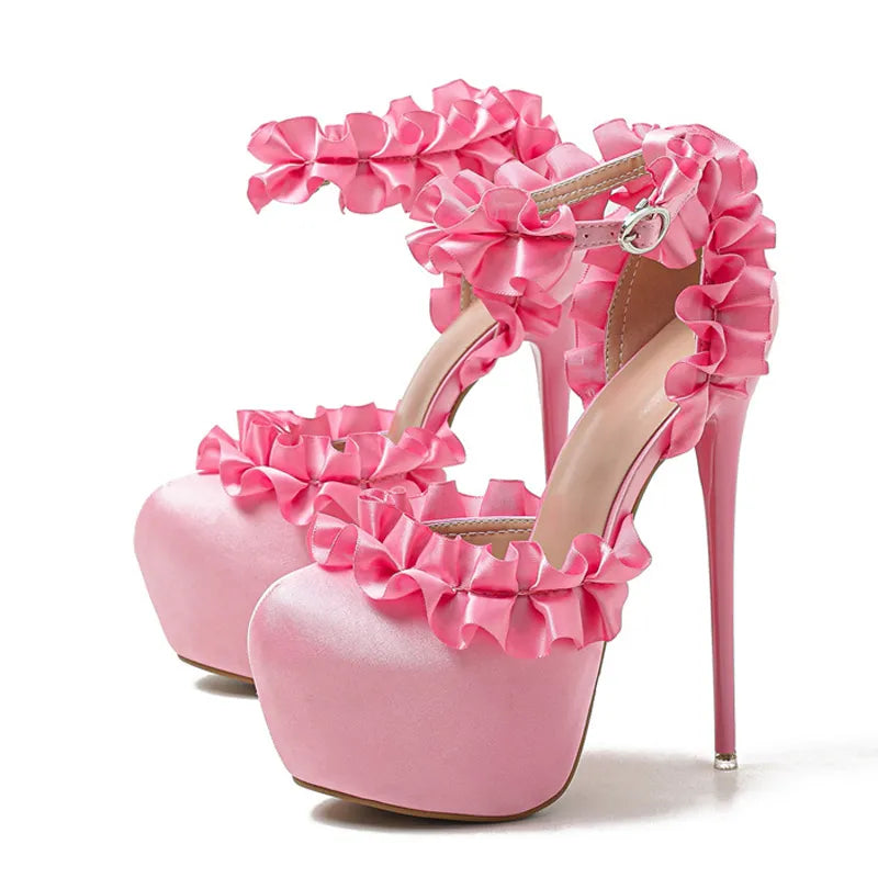 Sissy Ruffles Extreme Heels Platform Pumps – Elevate Your Feminine Fantasy