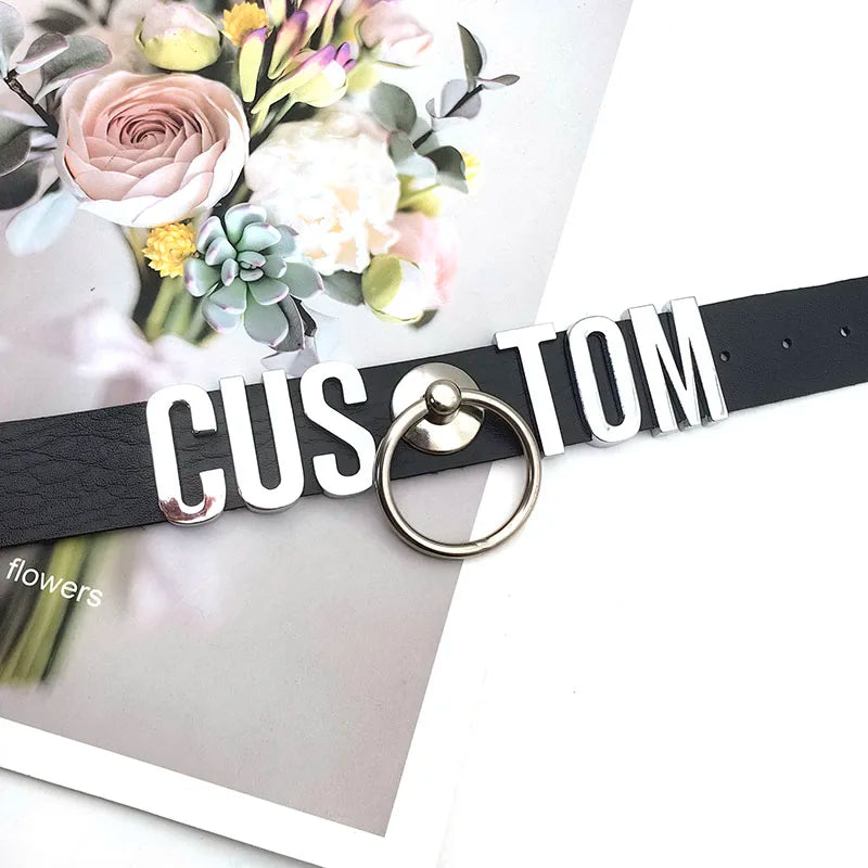 Mistress O-Ring Command Collar — Custom Letter Nameplate