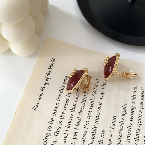 Crossdressing Flower Clip On Earrings