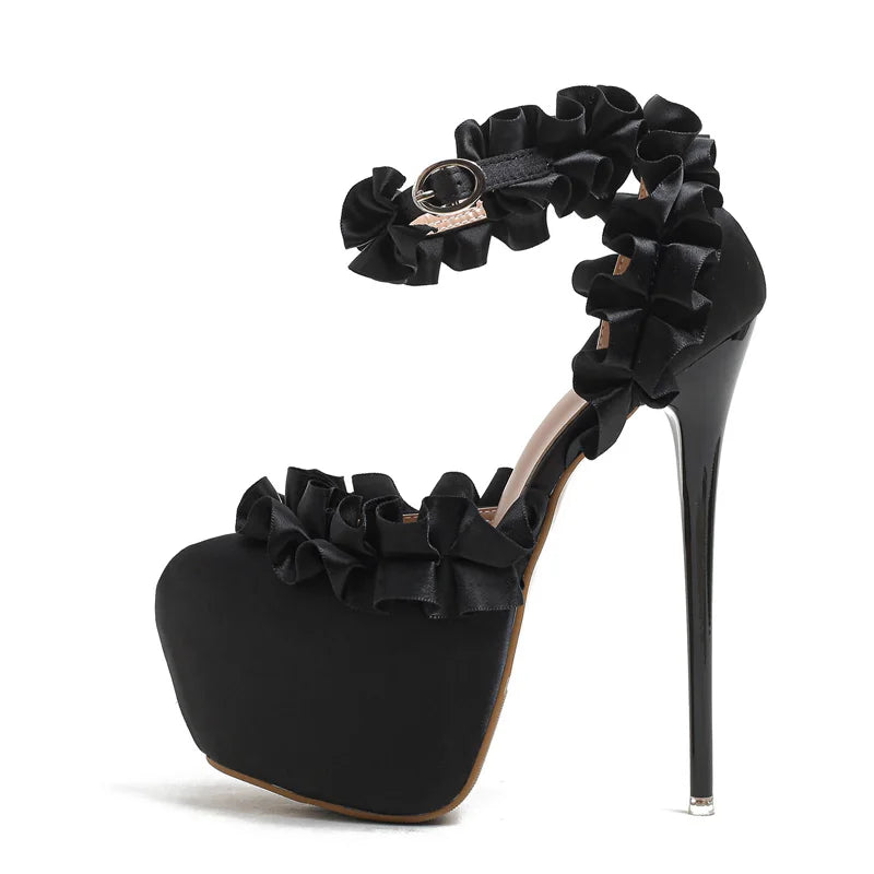 Sissy Ruffles Extreme Heels Platform Pumps – Elevate Your Feminine Fantasy