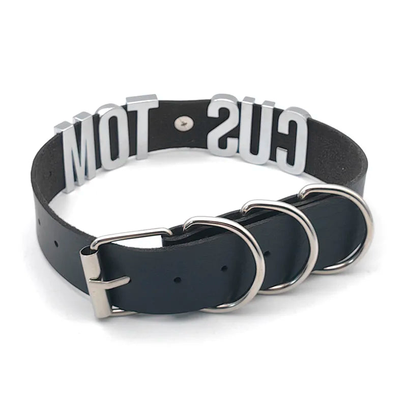 Mistress O-Ring Command Collar — Custom Letter Nameplate