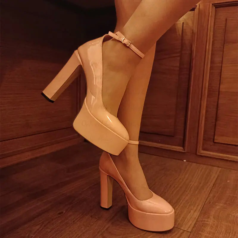 Pink Mary Jane Platform Pumps