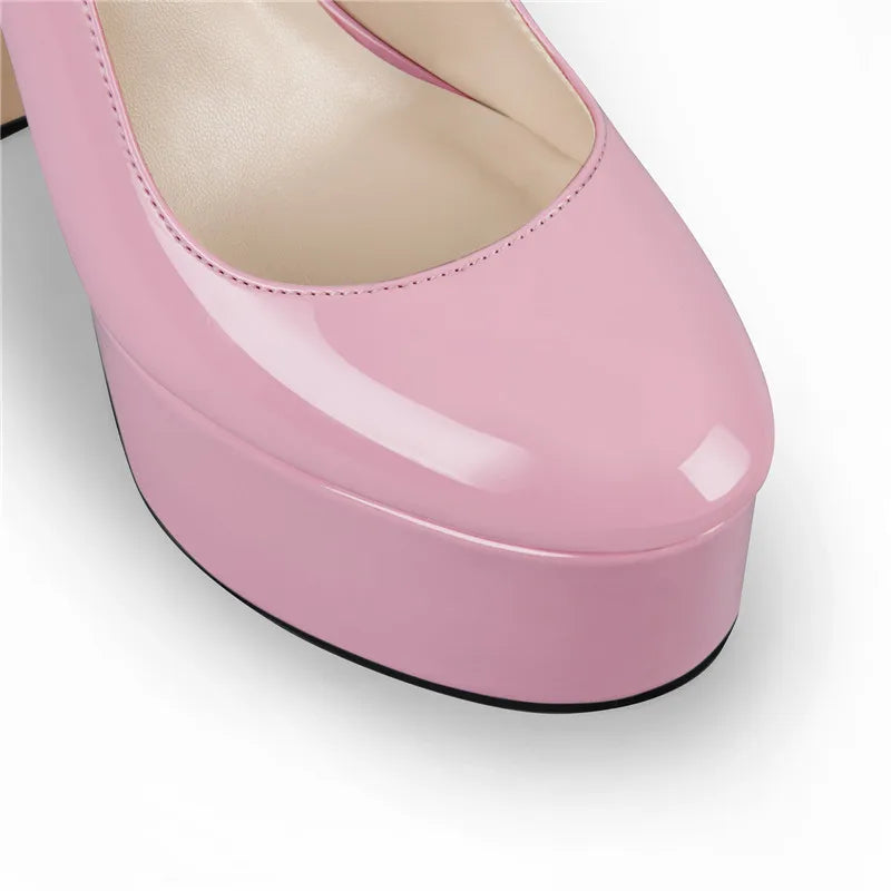 Pink Mary Jane Platform Pumps