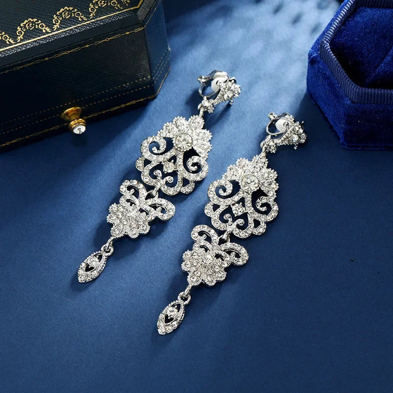 Crystal Elegance Clip On Earrings