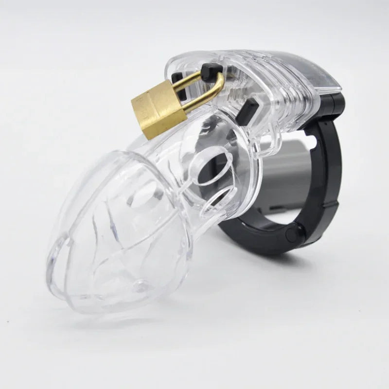 Chastity Cage with Adjustable Size Rings & Brass Lock