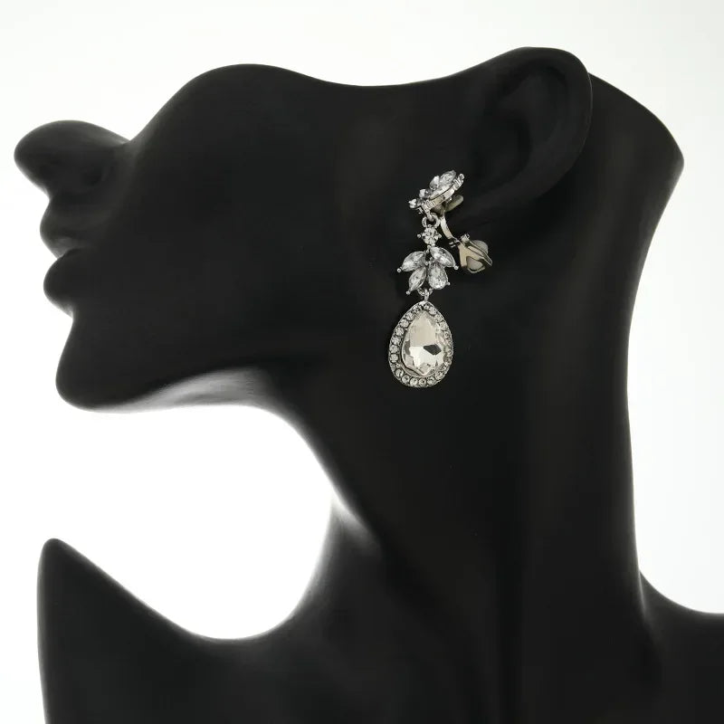 Crystal Elegance Clip On Earrings