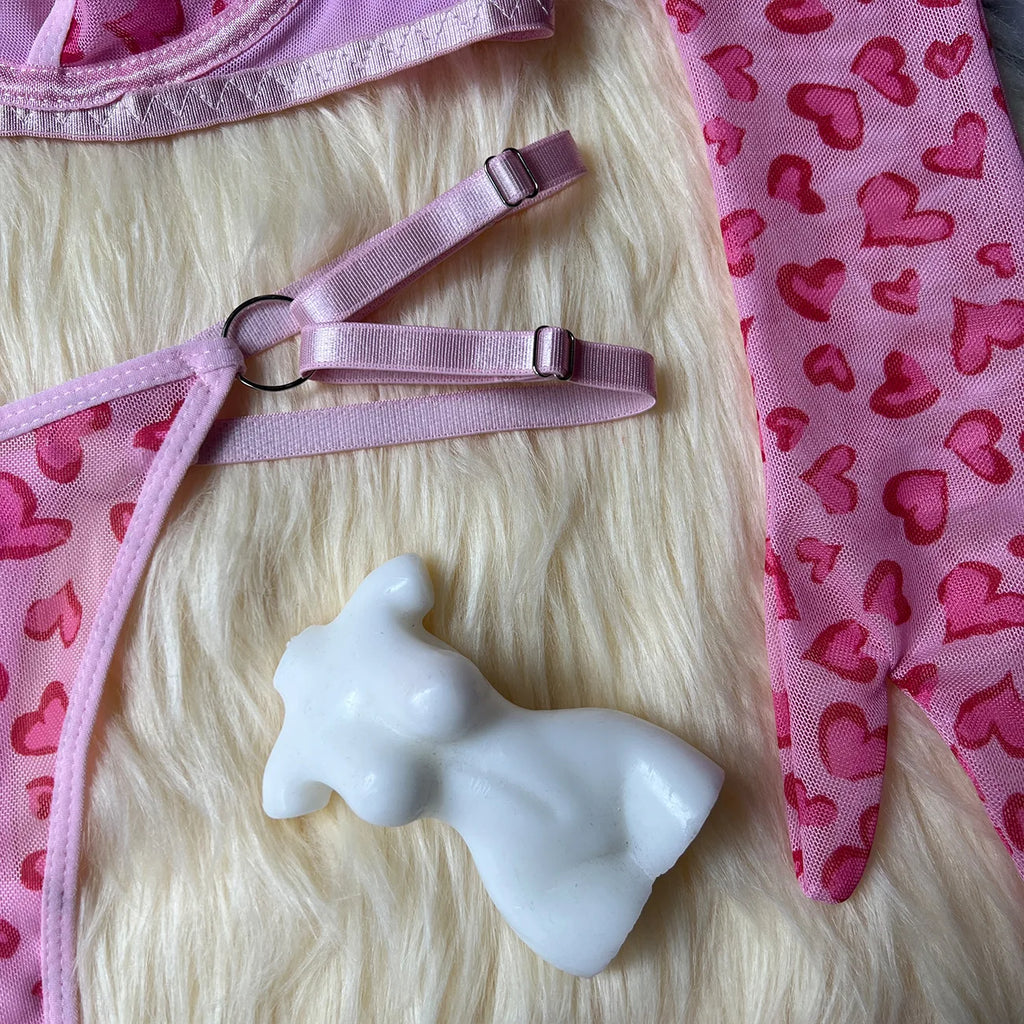 Pink Heart Lingerie Set