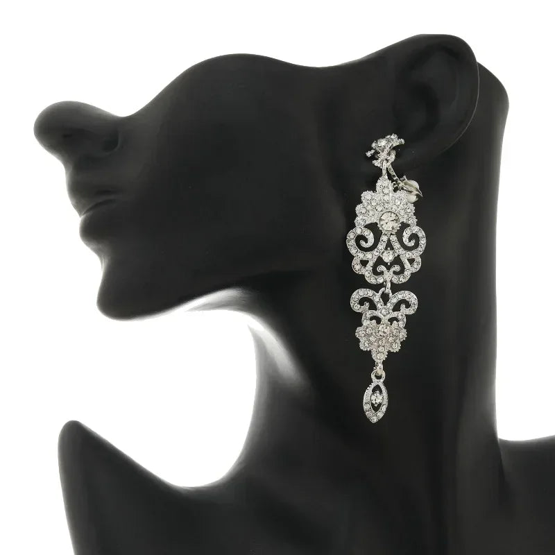 Crystal Elegance Clip On Earrings