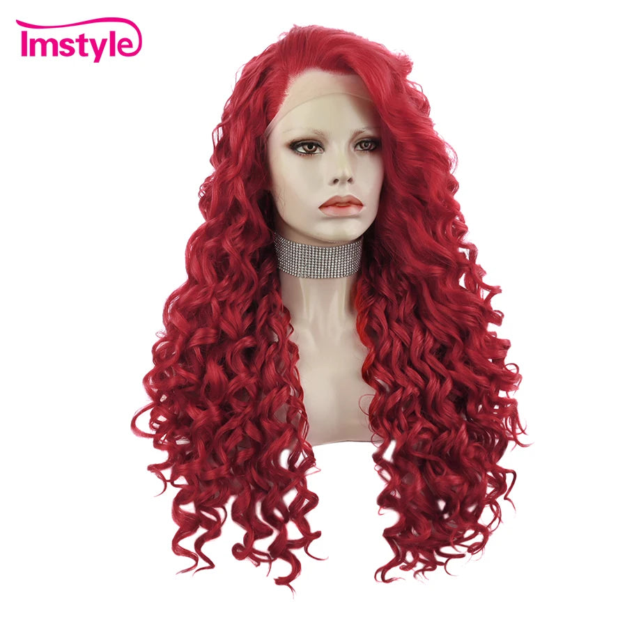 Sissy Lux Elegance: Long Curly Lace Front Wig for Men - Embrace Your Feminine Essence