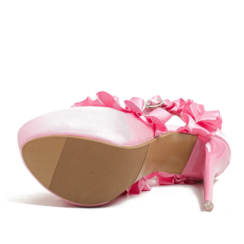 Sissy Ruffles Extreme Heels Platform Pumps – Elevate Your Feminine Fan ...