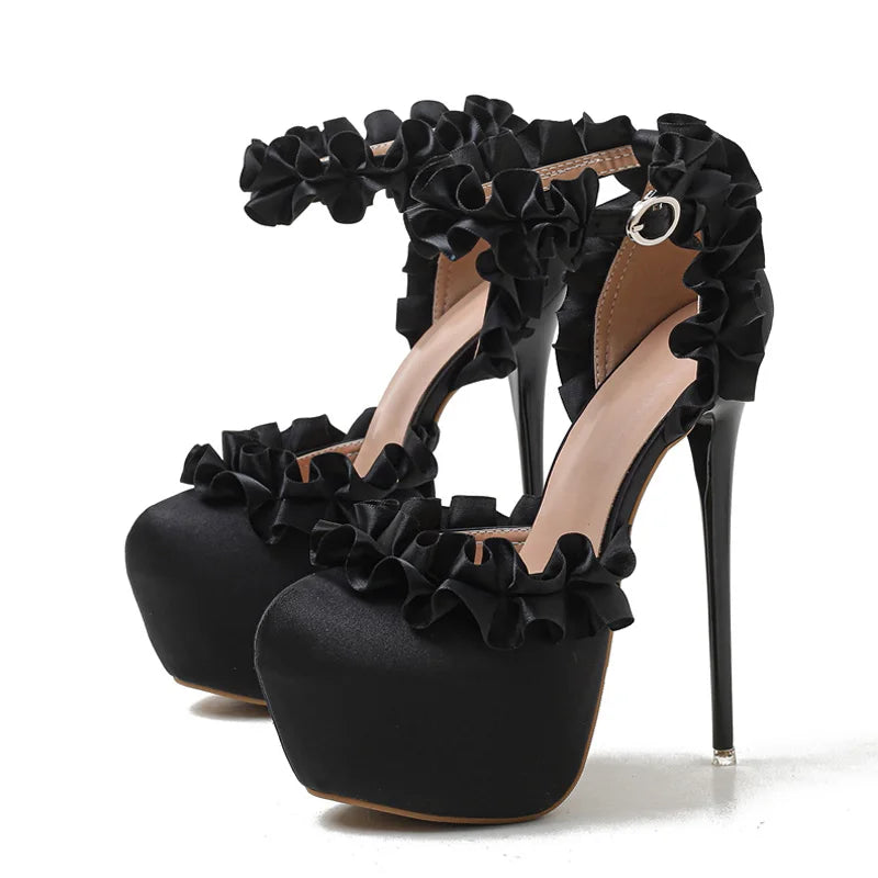Sissy Ruffles Extreme Heels Platform Pumps – Elevate Your Feminine Fantasy