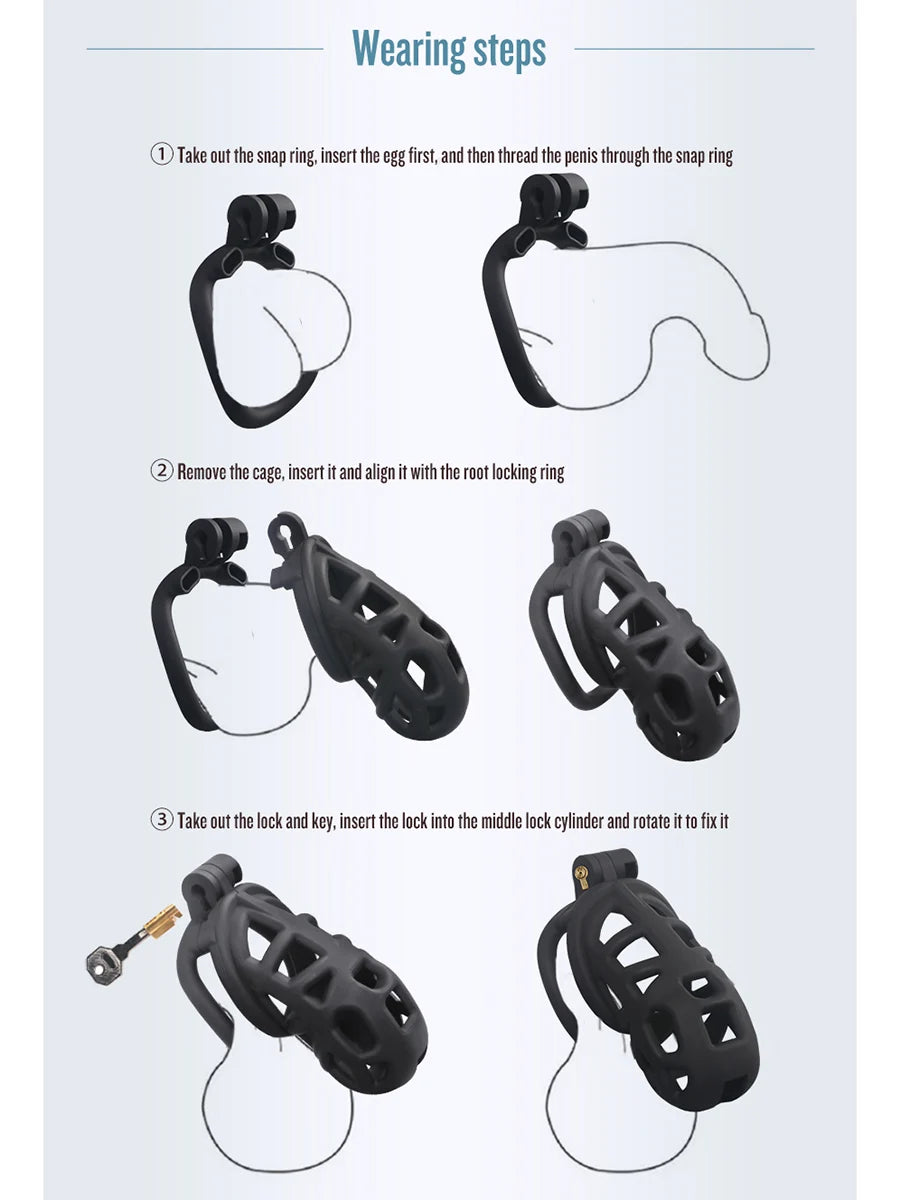 Urethral Lock Resin Chastity Cage