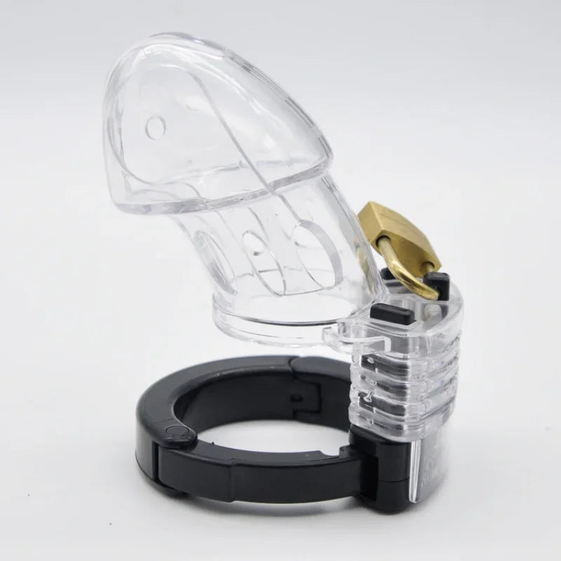 Chastity Cage with Adjustable Size Rings & Brass Lock