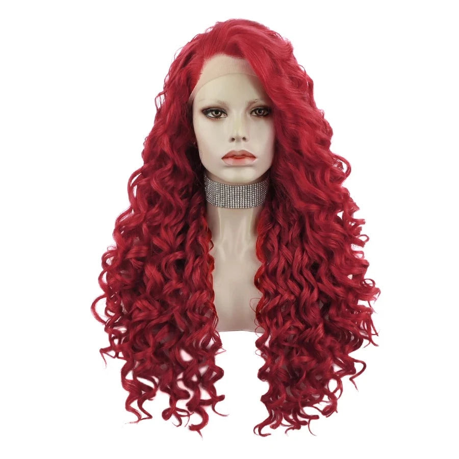 Sissy Lux Elegance: Long Curly Lace Front Wig for Men - Embrace Your Feminine Essence