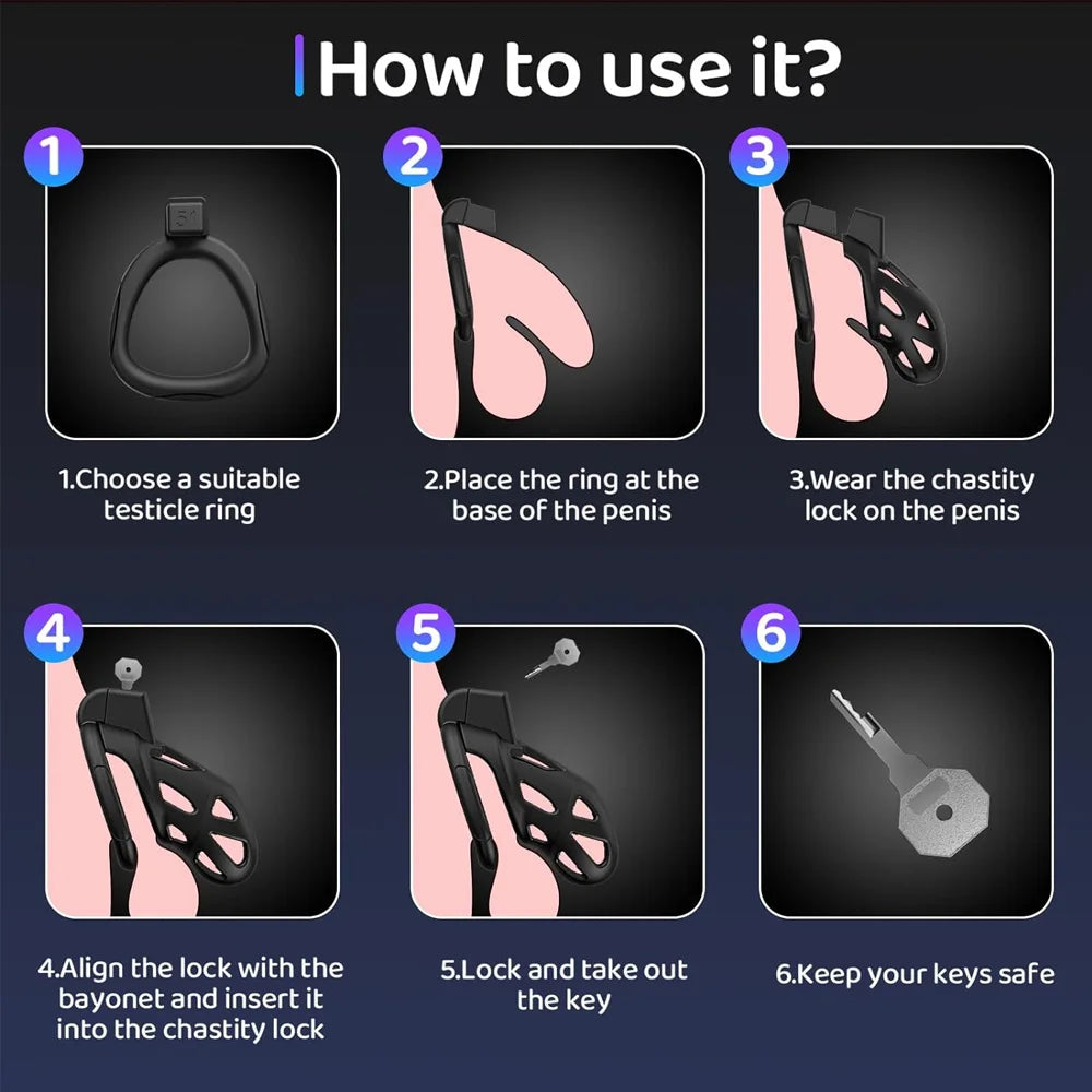 Male Chastity Cage (3 ring sizes)