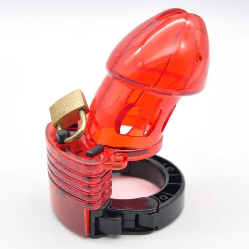 Chastity Cage with Adjustable Size Rings & Brass Lock
