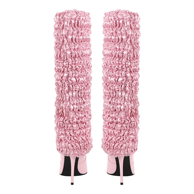 Pink Ruffled Sissy Crossdressing Boots