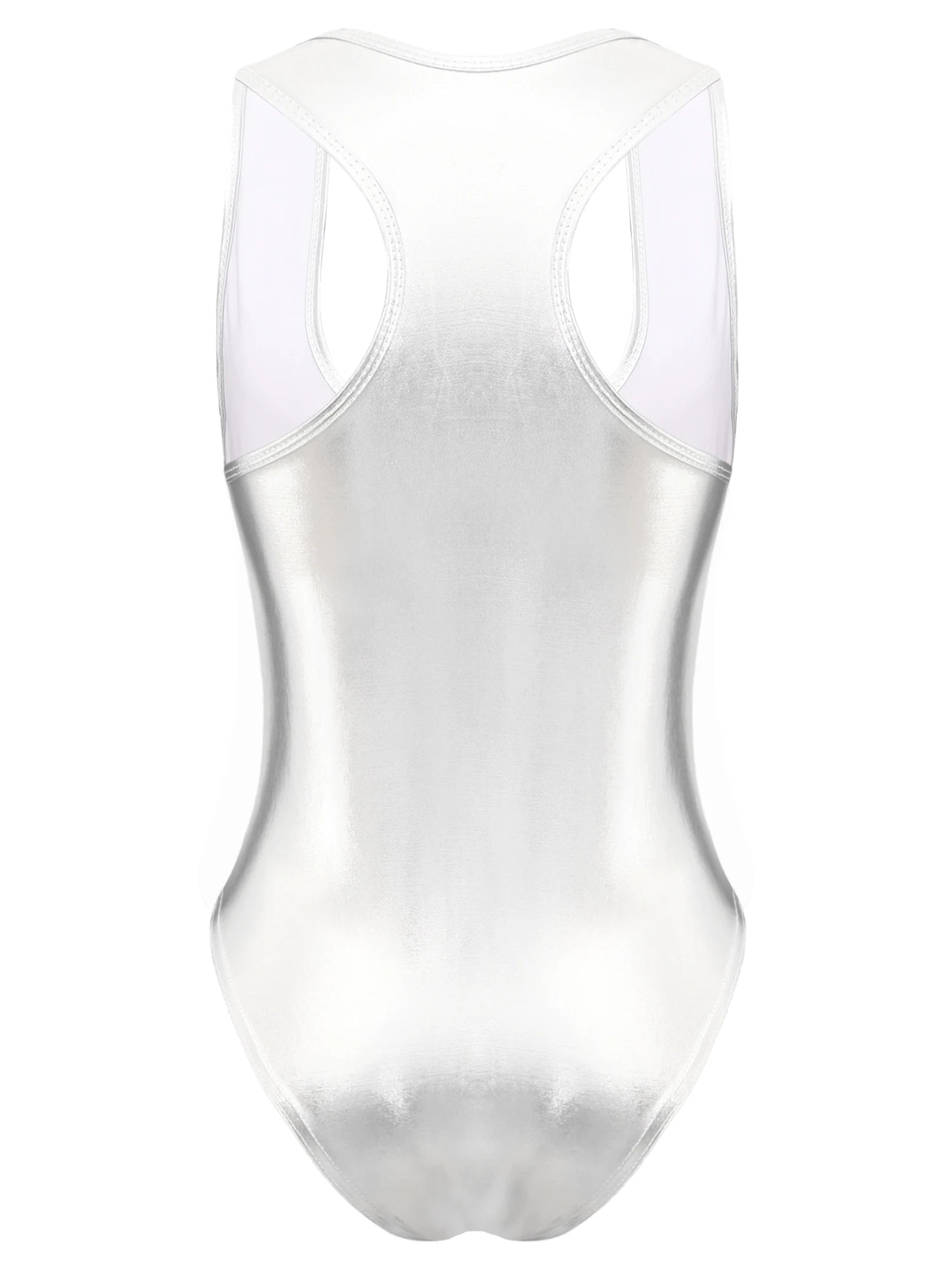 Metallic Zipper Crotch Bodysuit