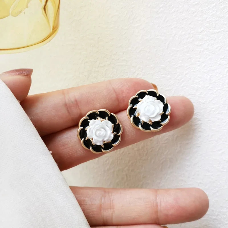 Retro Flower Clip On Earrings