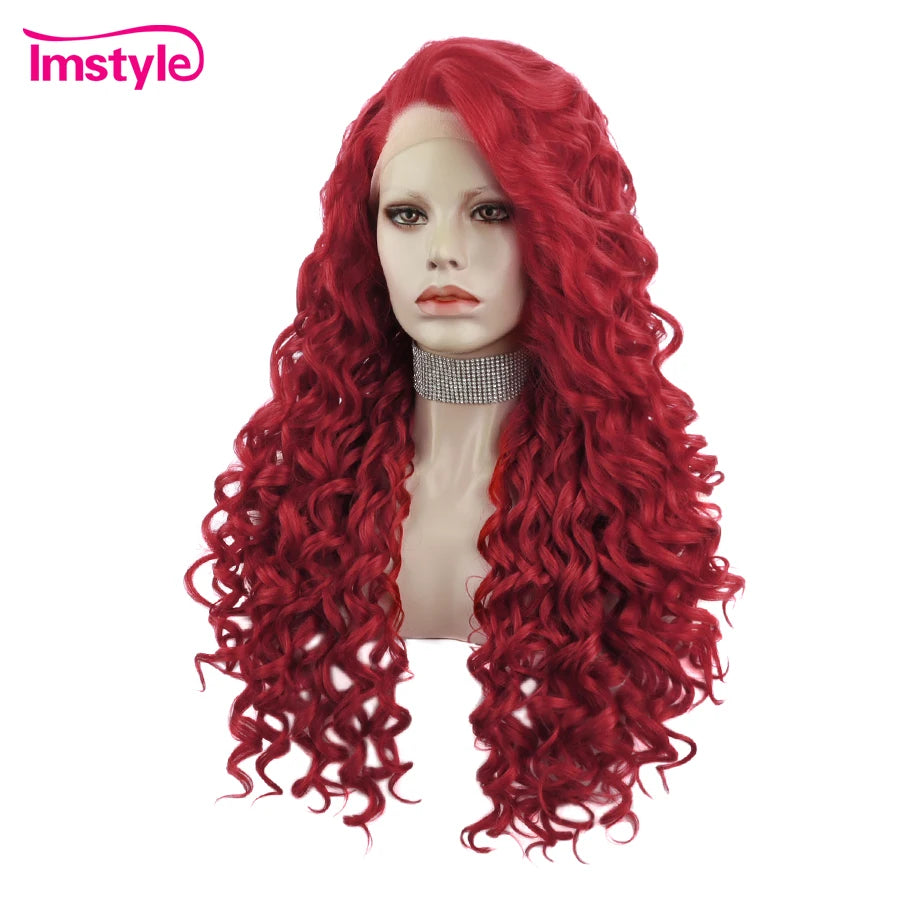 Sissy Lux Elegance: Long Curly Lace Front Wig for Men - Embrace Your Feminine Essence