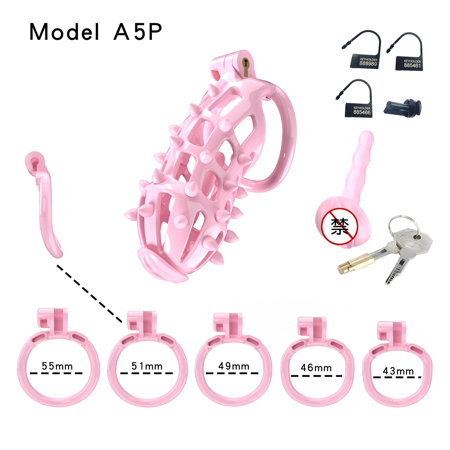 Button Ding Flat Chastity Lock With Spikes main image 0