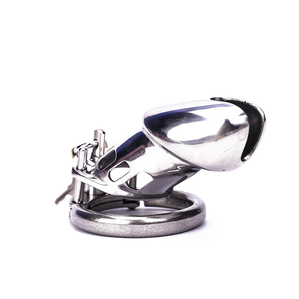 Real Steel Feel Metal Chastity Cage 3.94 inches long(All 3 Rings Include)