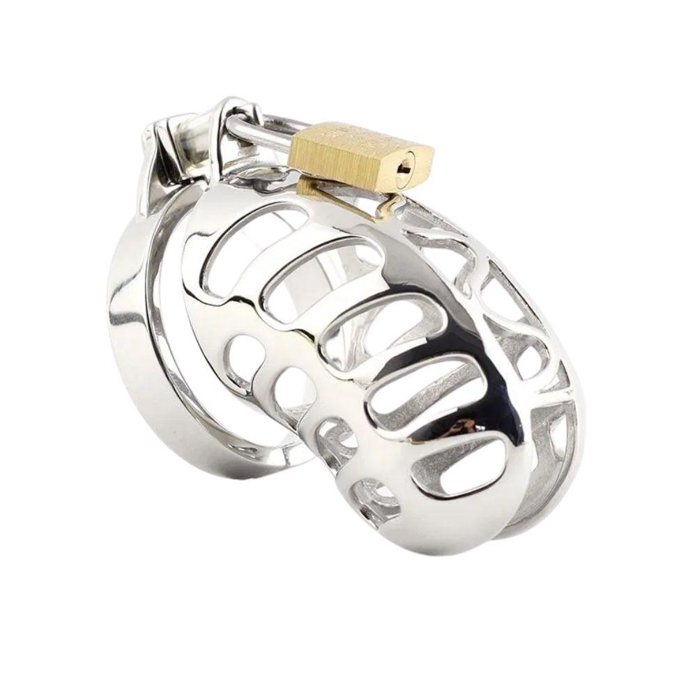 Stainless Steel Rattlesnake Metal Chastity Device 2.36 inches long