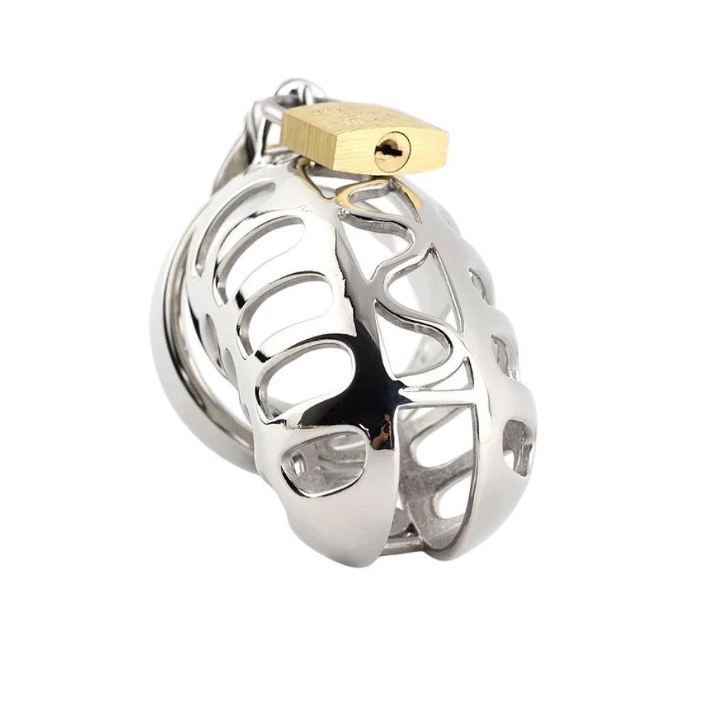 Stainless Steel Rattlesnake Metal Chastity Device 2.36 inches long