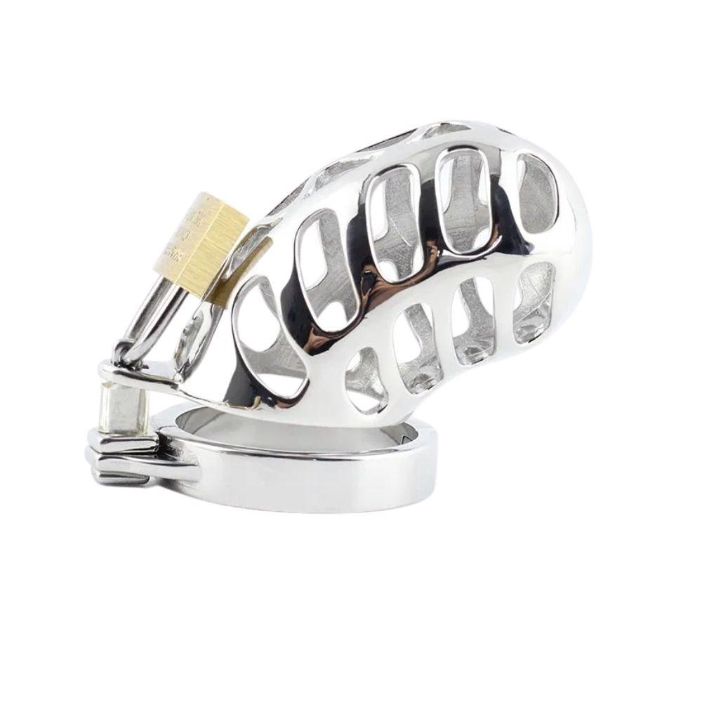 Stainless Steel Rattlesnake Metal Chastity Device 2.36 inches long
