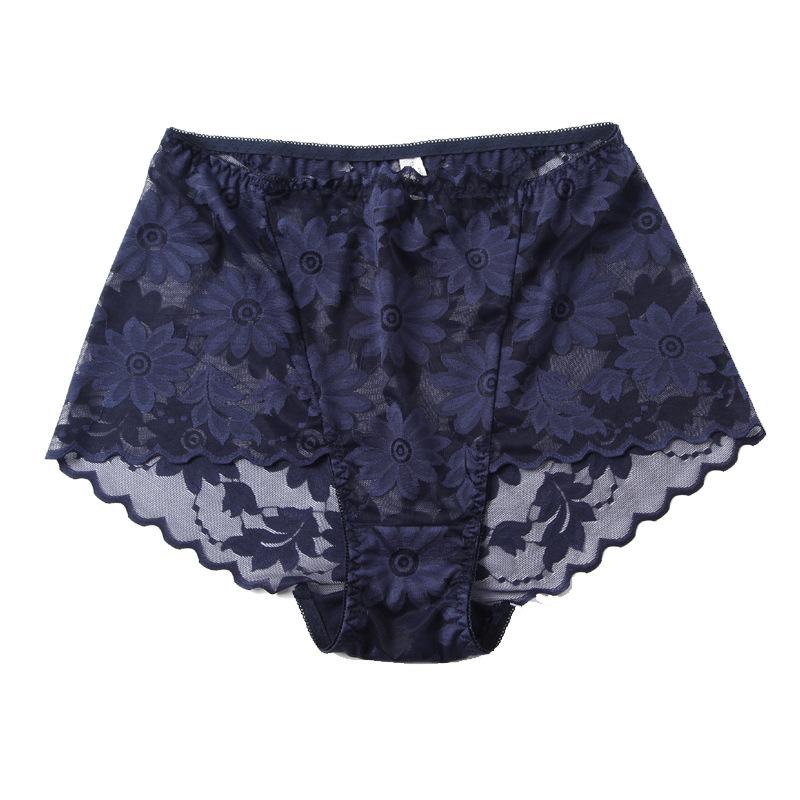 High waist sexy plus size transparent flower panties
