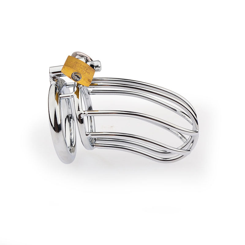 Classic Small Banana Steel Chastity Cage with Lock – Multiple Ring Sizes