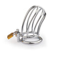 Classic Small Banana Steel Chastity Cage with Lock – Multiple Ring Sizes