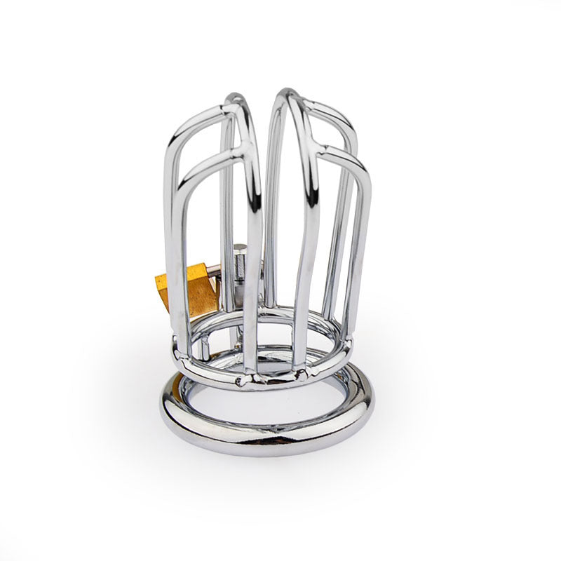 Classic Small Banana Steel Chastity Cage with Lock – Multiple Ring Sizes