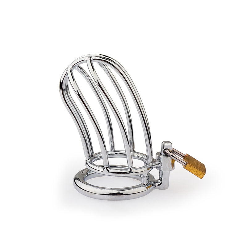 Classic Small Banana Steel Chastity Cage with Lock – Multiple Ring Sizes
