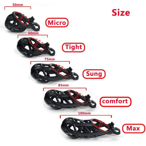Cobra 2.0 Male Chastity Device With 4 Arc Rings