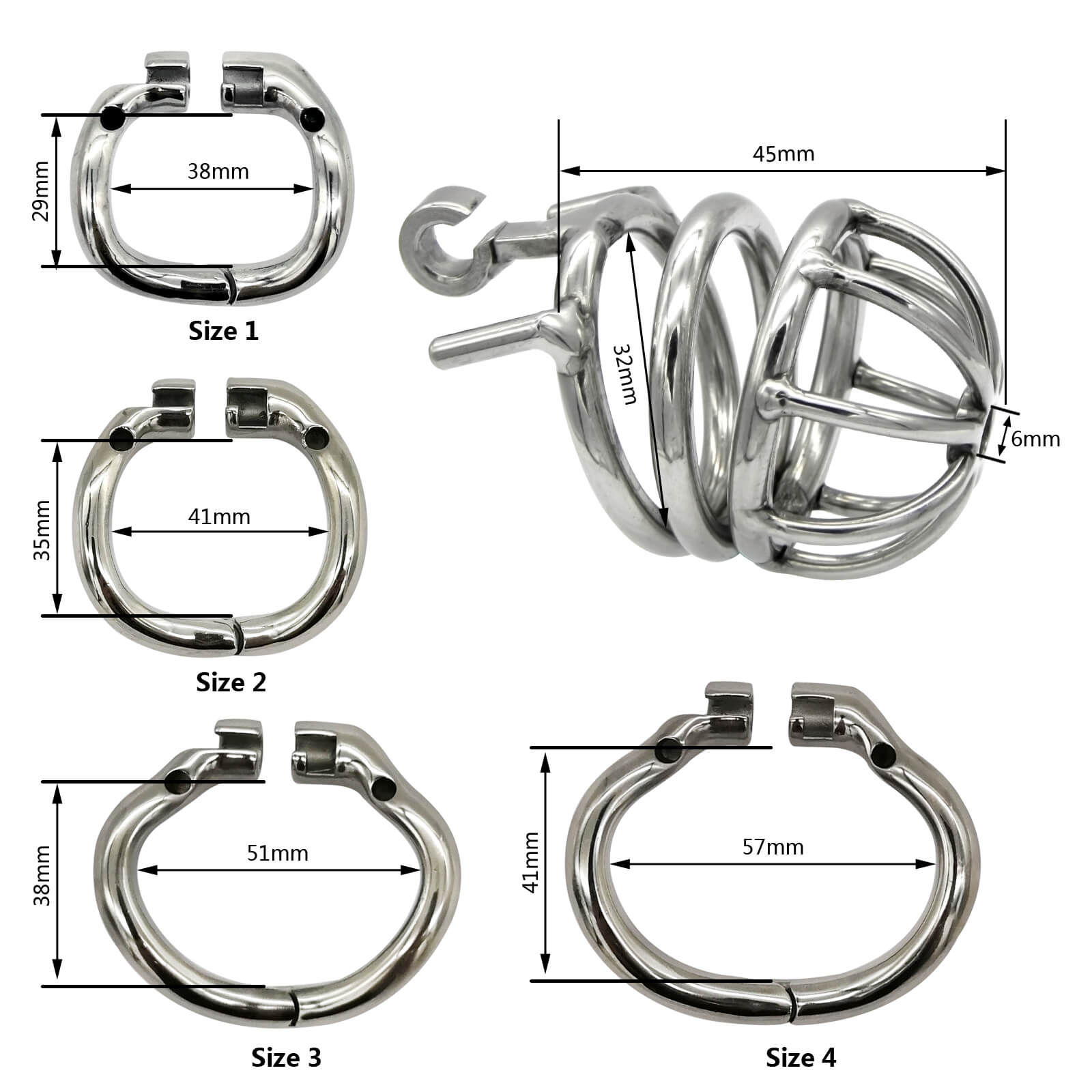 Stainless Steel Stealth Lock Male Chastity Device