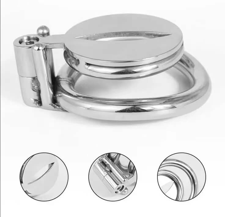 Flat Button Screw Secret Chastity Cage With Belt