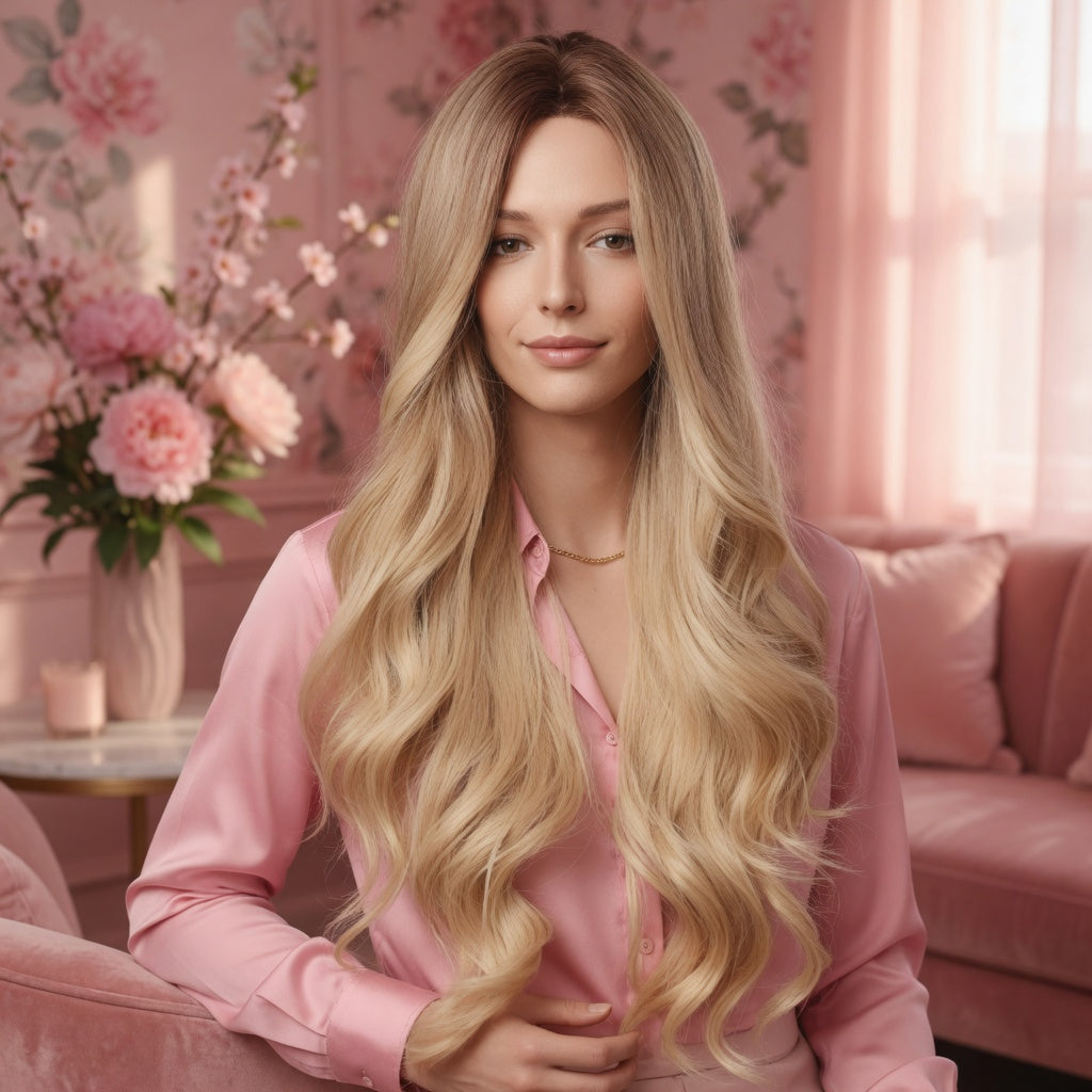 Long Wavy Blonde Wig 28" – Sissy Feminization Essential
