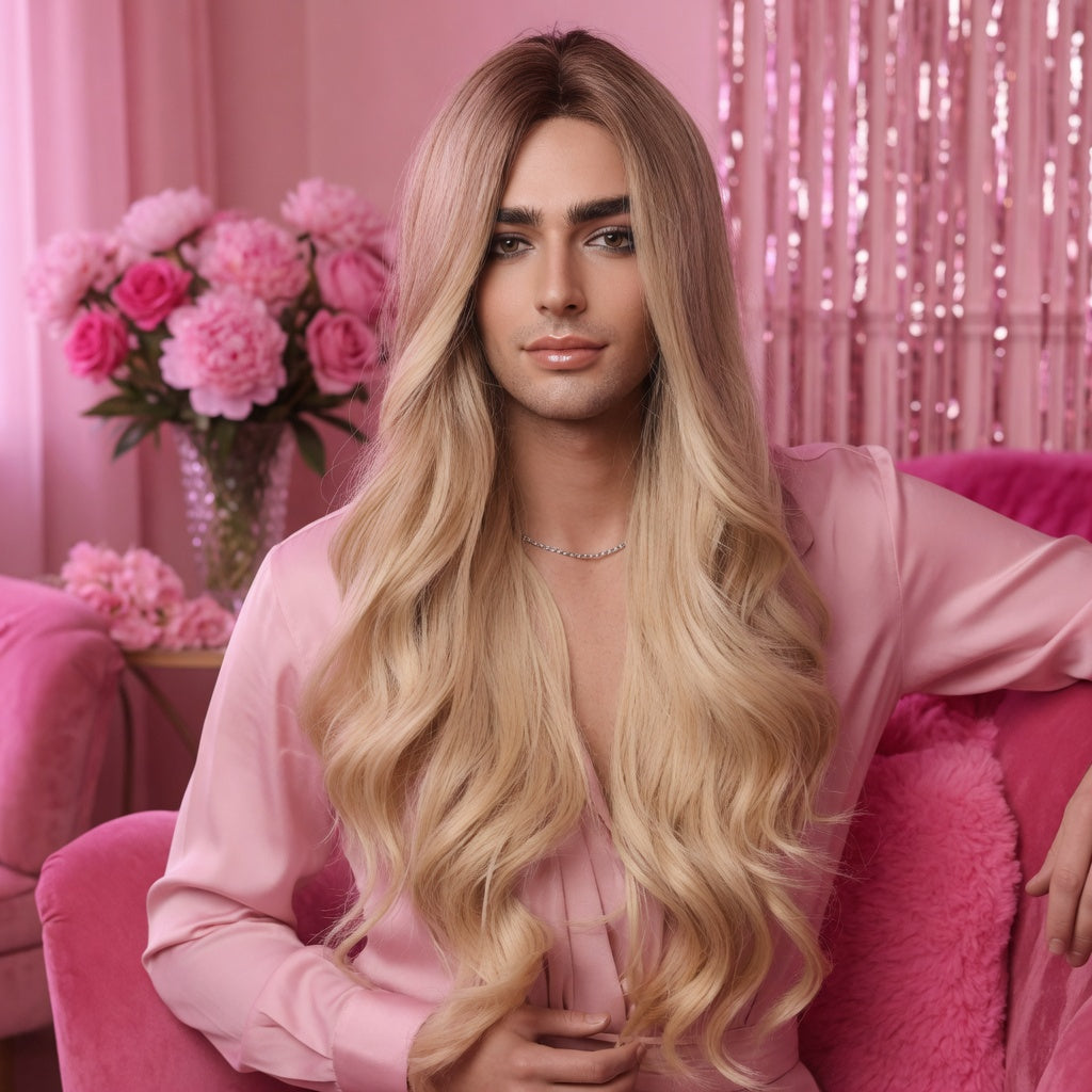 Long Wavy Blonde Wig 28" – Sissy Feminization Essential