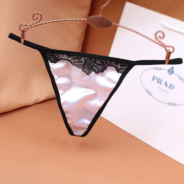 Large satin Thong sexy without trace super elastic luxury low waist Panties