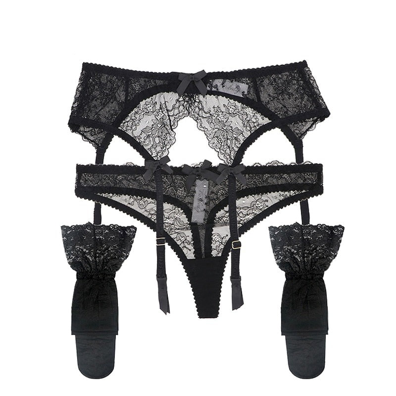 Exclusive Limited-Edition 3-Piece Lace Sissy Garter Set: Embrace Your Feminine Side Today!