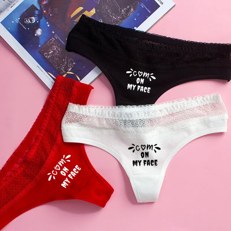 Sassy Pink 'Cum On My Face' Thong - A Flirty Must-Have for Sissy Boys | Sizes S-XXL