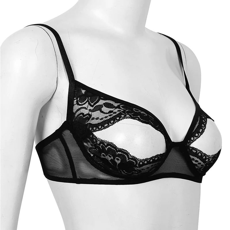 Hollow Out Nipples Sissy Bra