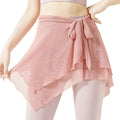 Sissy Delicate Pink Mesh Wrap Skirt - Feminine Tie-Up Mini for Crossdressing & Sissy Training (One Size Fits Most)